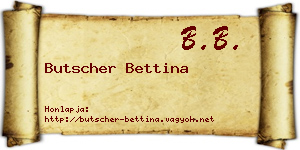 Butscher Bettina névjegykártya